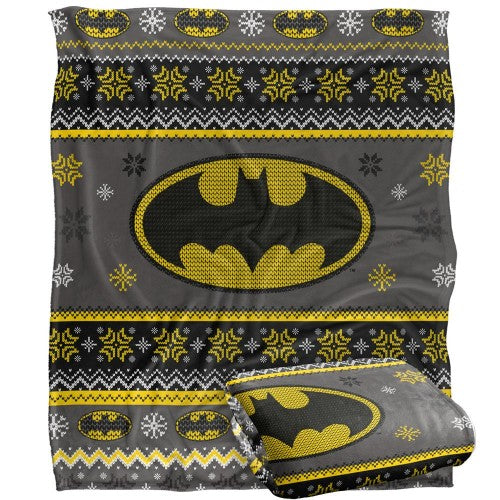 Front - Batman Christmas Fair Isle Blanket
