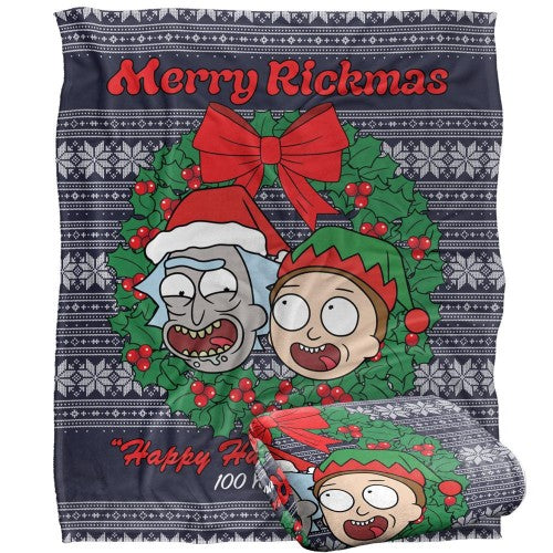 Front - Rick And Morty Merry Rickmas Christmas Blanket