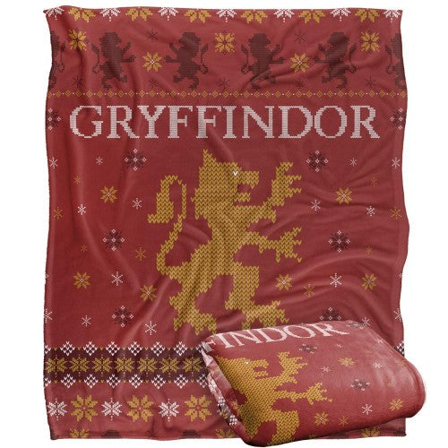 Front - Harry Potter Gryffindor Fair Isle Blanket