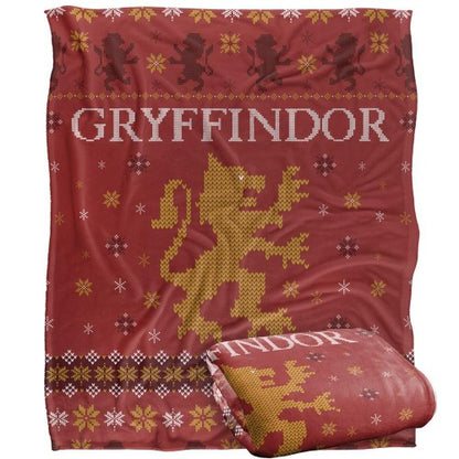 Front - Harry Potter Gryffindor Fair Isle Blanket