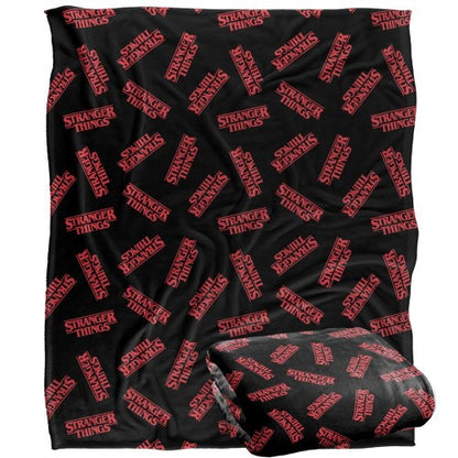 Front - Stranger Things Repeat Logo Blanket