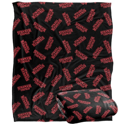 Front - Stranger Things Repeat Logo Blanket