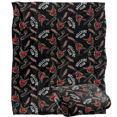 Front - Stranger Things Hellfire Club All-Over Print Blanket