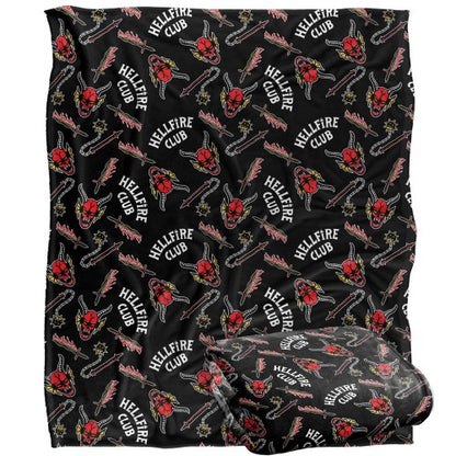 Front - Stranger Things Hellfire Club All-Over Print Blanket