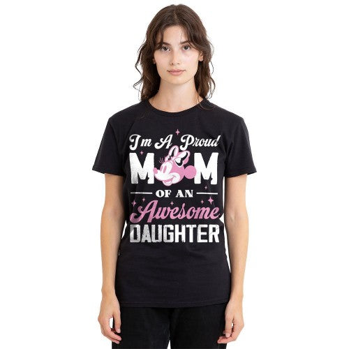 Front - Minnie Mouse Unisex Adult Proud Mom, Awesome Daughter T-Shirt