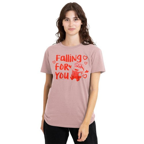 Front - Minions Unisex Adult Falling For You Ladies T-Shirt