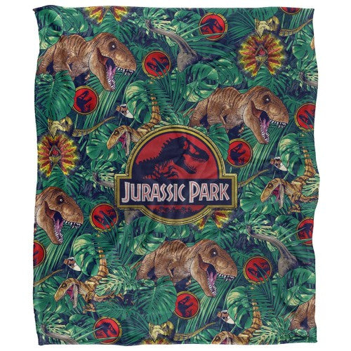 Front - Jurassic Park Tropical Blanket