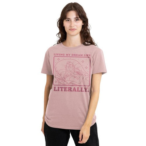 Front - Sleeping Beauty Unisex Adult Living My Dream Life T-Shirt