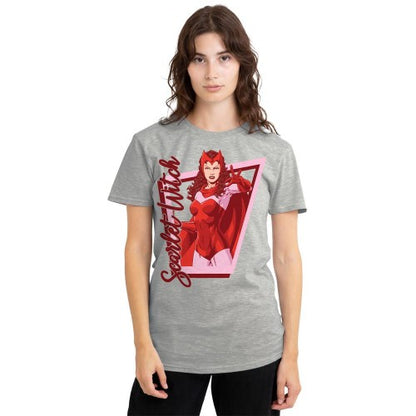 Front - Marvel Unisex Adult Scarlet Witch Pose T-Shirt