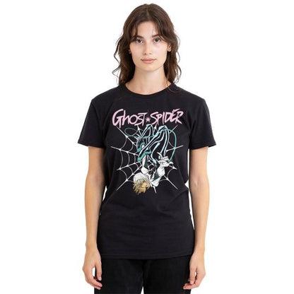 Front - Spider-Man Unisex Adult Ghost-Spider Neon Web T-Shirt