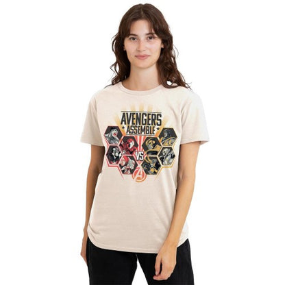 Front - Avengers Unisex Adult Vs Villains T-Shirt