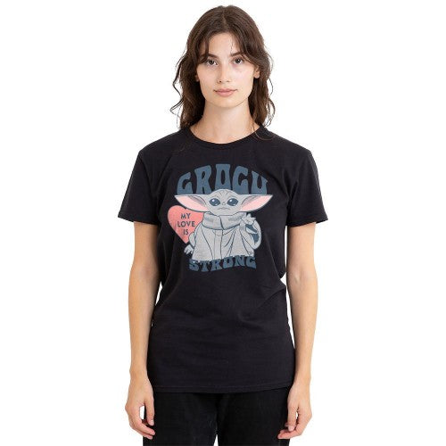 Front - Star Wars: The Mandalorian Unisex Adult My Love Is Strong Baby Yoda T-Shirt