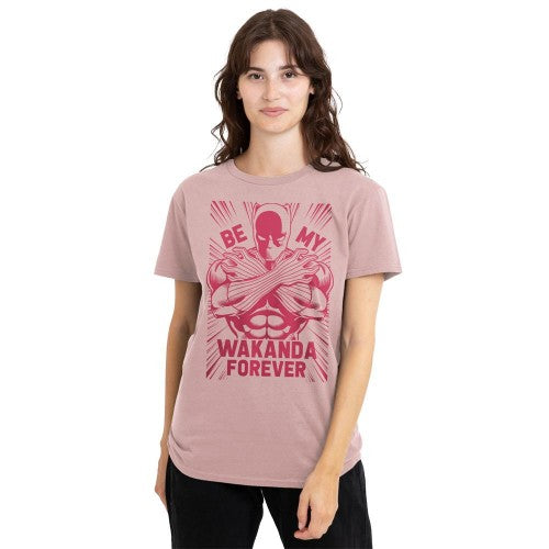 Front - Black Panther Unisex Adult Be My Wakanda Forever T-Shirt