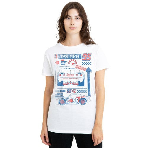 Front - Cars Unisex Adult 198 MPH Lightning McQueen T-Shirt