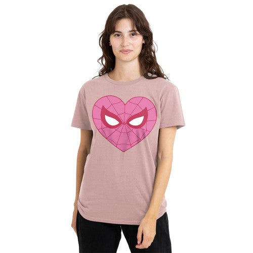 Front - Spider-Man Unisex Adult Heart T-Shirt
