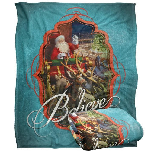 Front - The Polar Express Believe Santa Clause Blanket