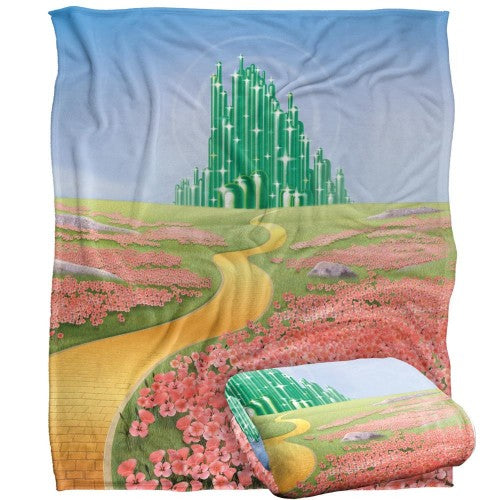 Front - The Wizard Of Oz Emerald CIty Scenic Blanket
