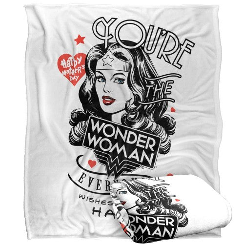 Front - Justice League Everyone Wishes Wonder Woman Blanket