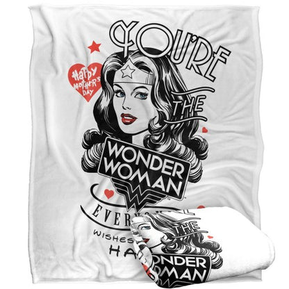 Front - Justice League Everyone Wishes Wonder Woman Blanket