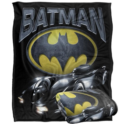 Front - Batman Batmobile Logo Blanket