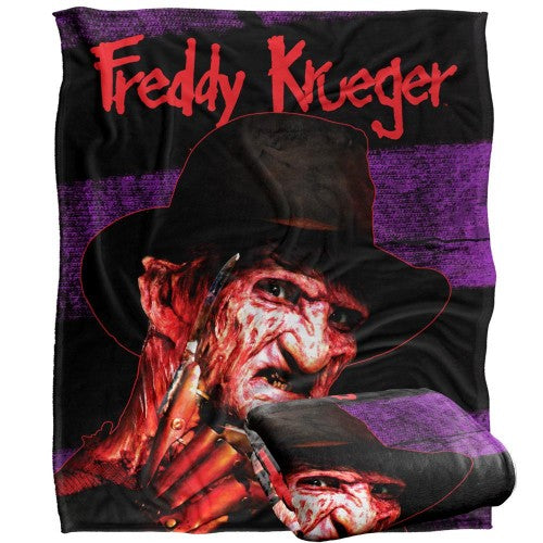 Front - Nightmare On Elm Street Headshot Freddy Krueger Blanket