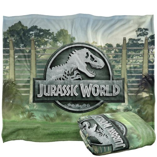 Front - Jurassic World Fence Blanket