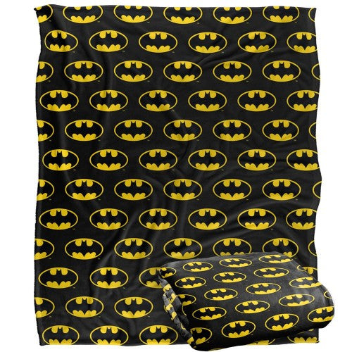 Front - Batman All Over Logo Blanket