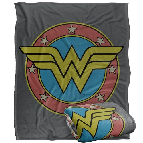 Front - Wonder Woman Vintage Logo Blanket