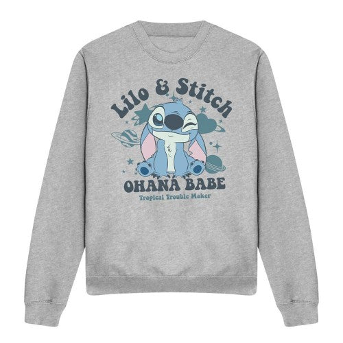 Front - Lilo & Stitch Unisex Adult Ohana Babe Crew Neck Sweatshirt