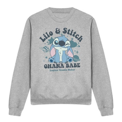 Front - Lilo & Stitch Unisex Adult Ohana Babe Crew Neck Sweatshirt