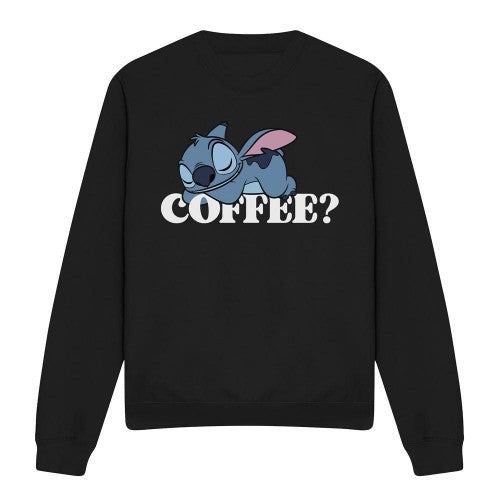 Front - Lilo & Stitch Unisex Adult Coffee Crew Neck Sweatshirt