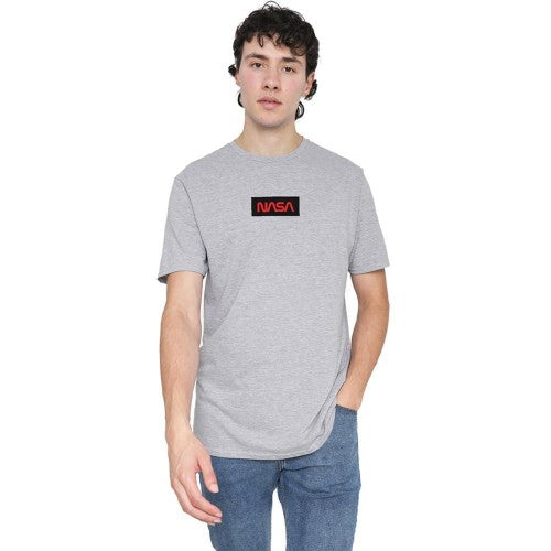 Front - NASA Mens Box Logo T-Shirt