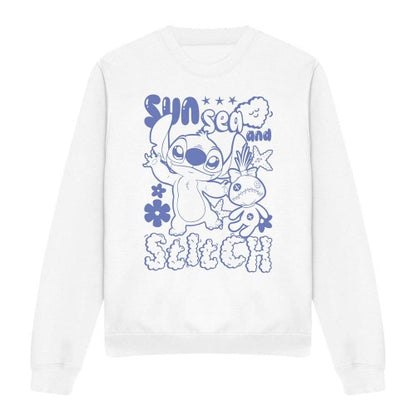 Front - Lilo & Stitch Unisex Adult Sun Sea Stitch Crew Neck Sweatshirt