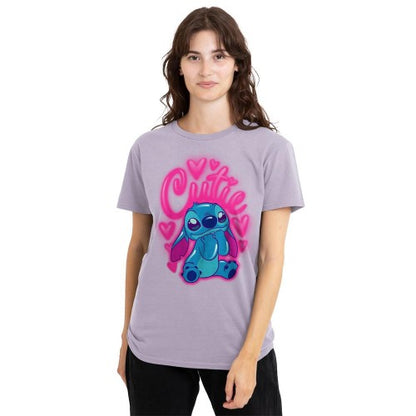 Front - Lilo & Stitch Womens/Ladies Cutie Airbrush Soft T-Shirt