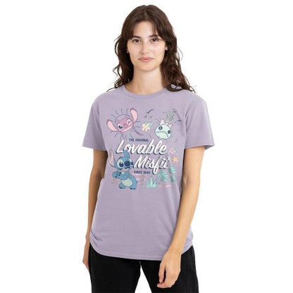 Front - Lilo & Stitch Womens/Ladies Lovable Misfit Classic Soft T-Shirt