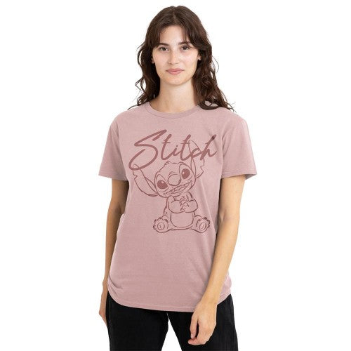 Front - Lilo & Stitch Womens/Ladies Sketchy And Cute Classic T-Shirt