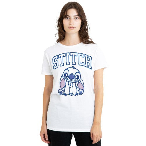 Front - Lilo & Stitch Womens/Ladies Collegiate Brush Stroke T-Shirt