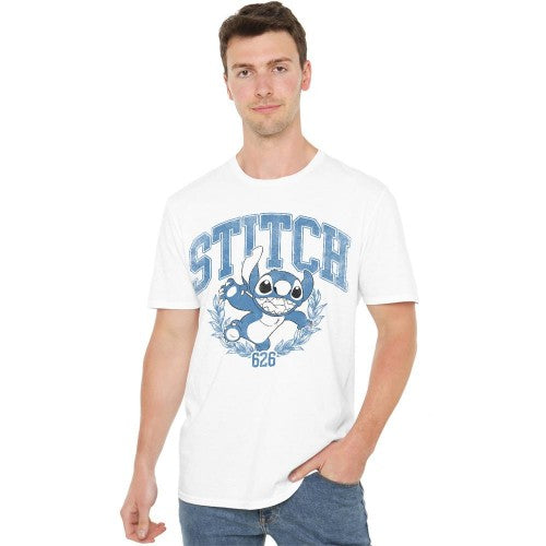 Front - Lilo & Stitch Unisex Adult College T-Shirt
