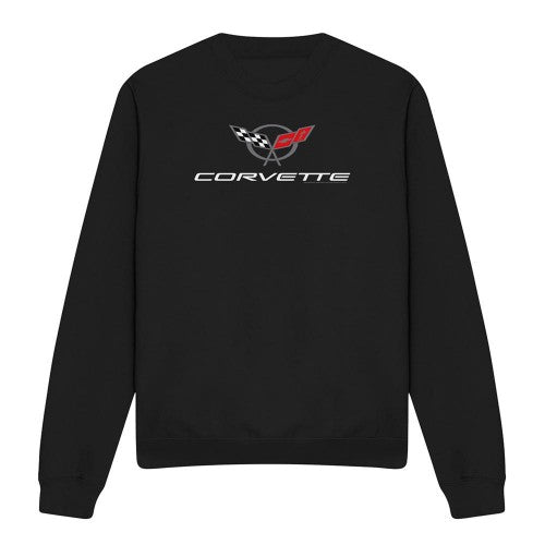 Front - Corvette Unisex Adult Corvette Modern Emblem Sweatshirt