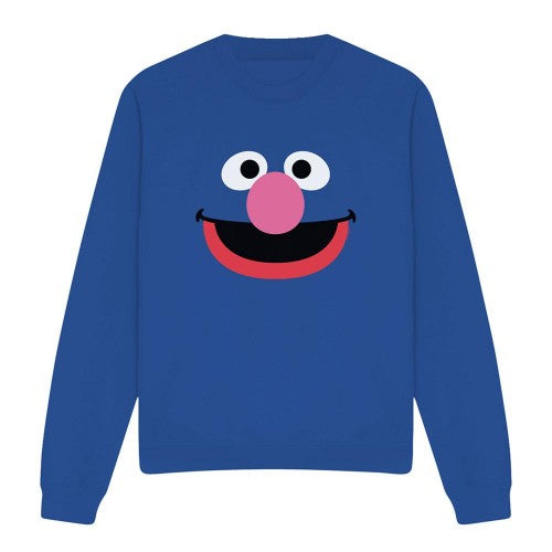Front - Sesame Street Unisex Adult Grover Face Sweatshirt