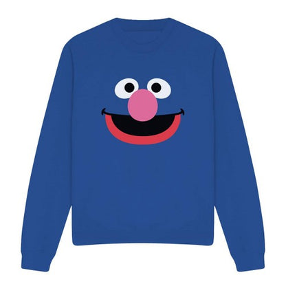 Front - Sesame Street Unisex Adult Grover Face Sweatshirt