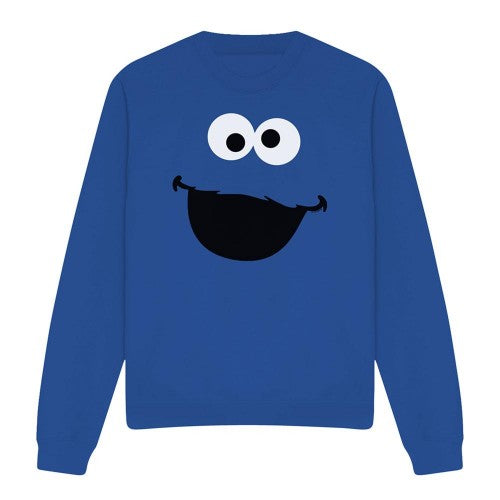 Front - Sesame Street Unisex Adult Cookie Monster Face Sweatshirt