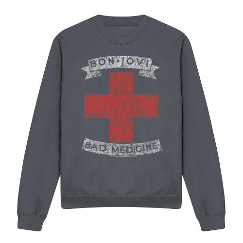 Front - Bon Jovi Unisex Adult Bad Medicine Sweatshirt