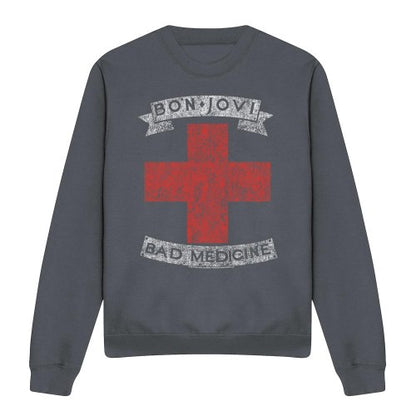 Front - Bon Jovi Unisex Adult Bad Medicine Sweatshirt