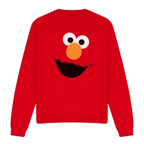 Front - Sesame Street Unisex Adult Elmo Face Sweatshirt