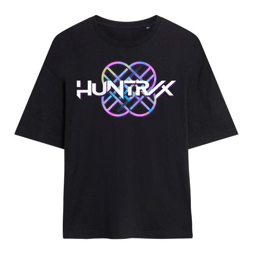Front - K-Pop Demon Hunters Womens/Ladies Huntr/X Pastel Logo Oversized T-Shirt
