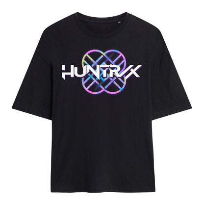 Front - K-Pop Demon Hunters Womens/Ladies Huntr/X Pastel Logo Oversized T-Shirt