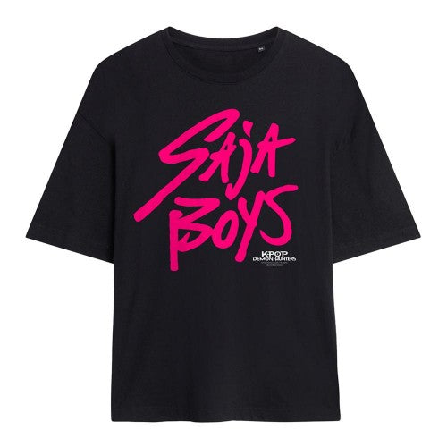 Front - K-Pop Demon Hunters Womens/Ladies Saja Boys Logo Oversized T-Shirt
