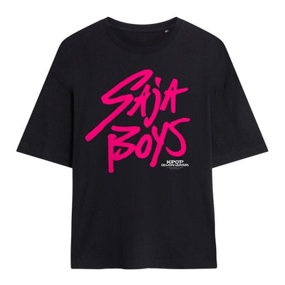 Front - K-Pop Demon Hunters Womens/Ladies Saja Boys Logo Oversized T-Shirt