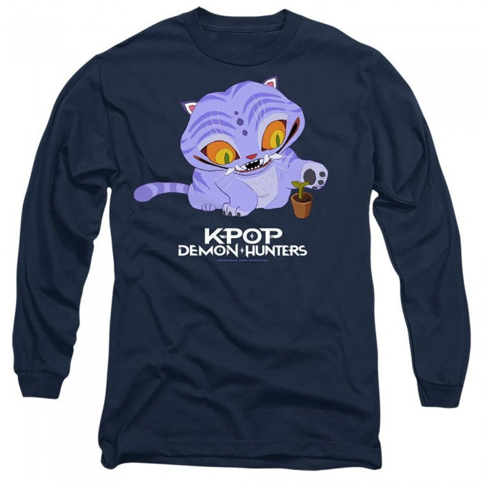 Front - K-Pop Demon Hunters Unisex Adult Cute Derpy Tiger Long-Sleeved T-Shirt